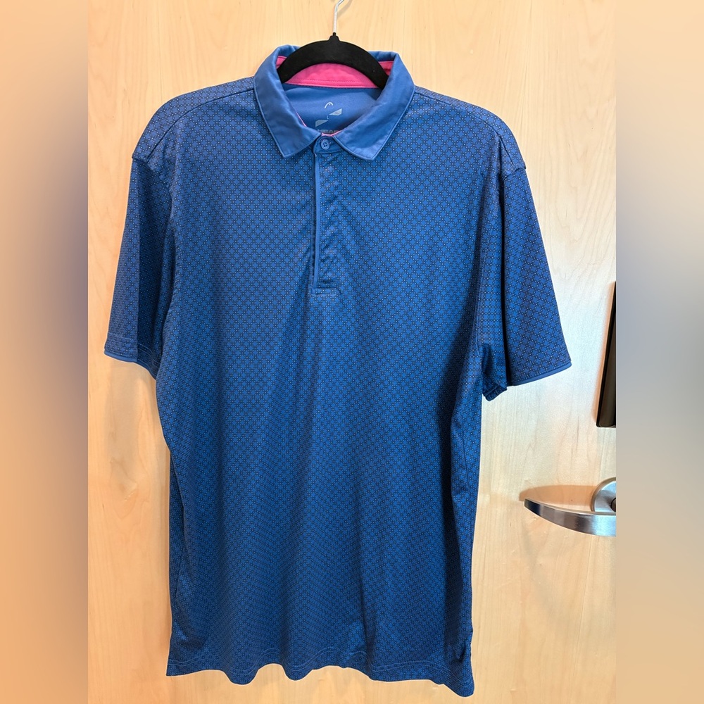 NEW Head Men's Polo Shirt Large Blue Golf Performance Athletic, NWOT